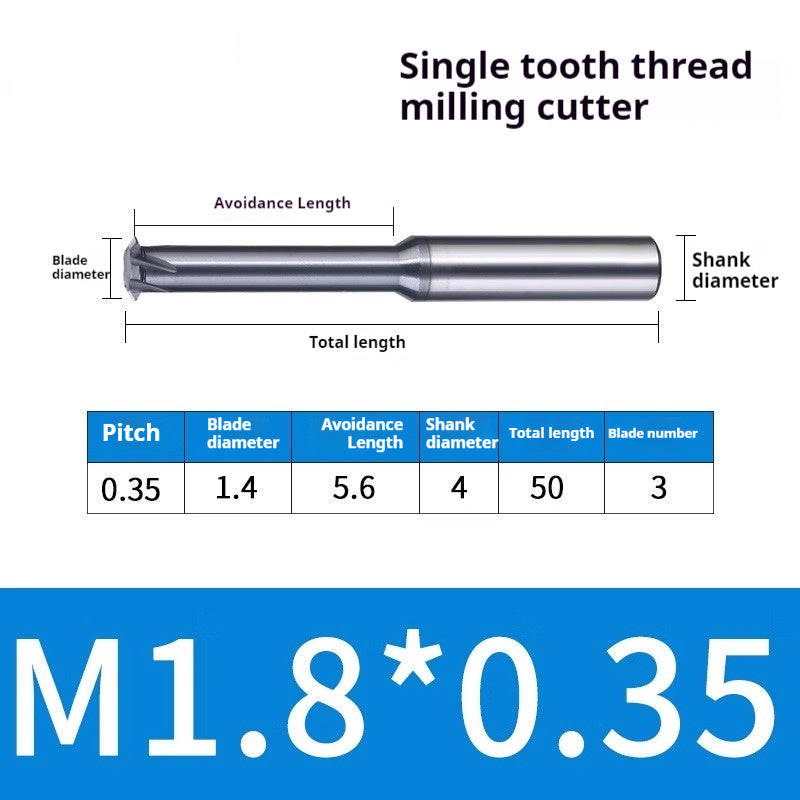 2034-65° three-tooth thread milling cutter, tungsten steel alloy end mill, tooth milling cutter, three-edged coating, M2M3M4M6 CNC cutter Shandong Denso Pricision Tools Co.,Ltd.